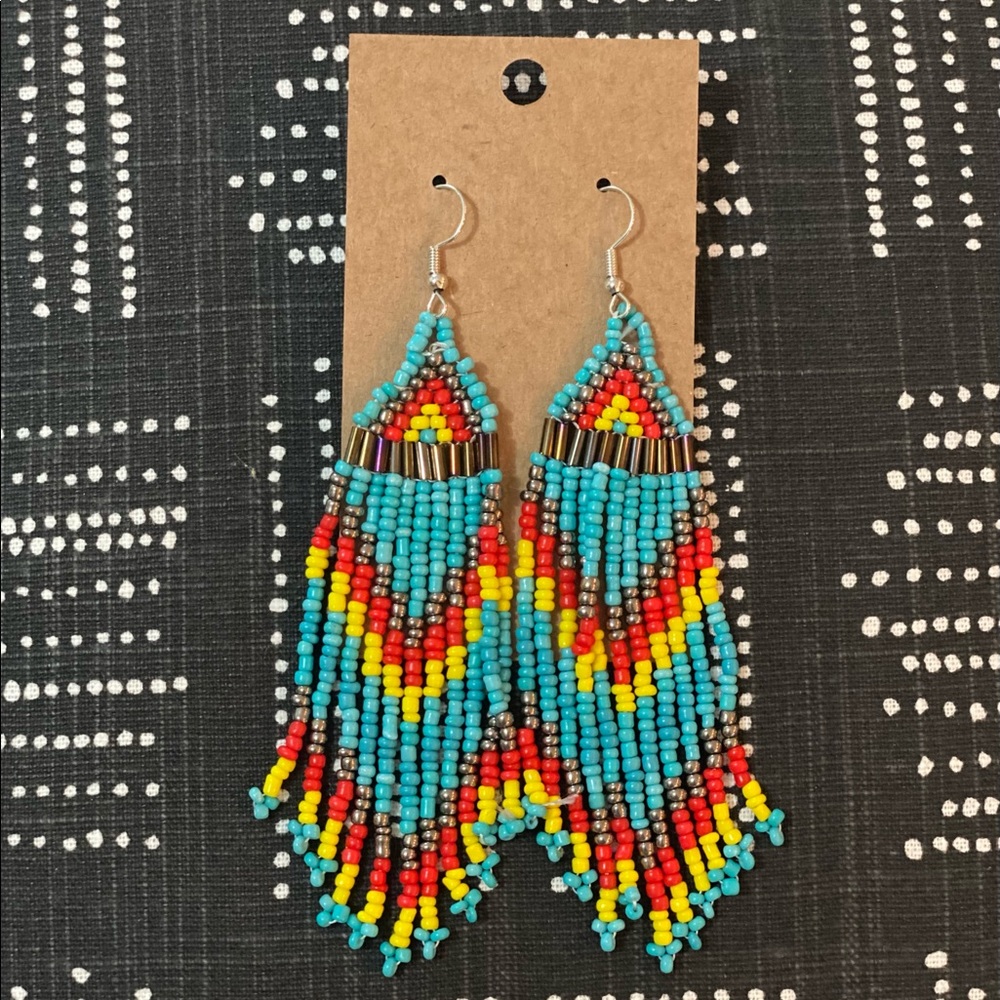Gorgeous bright beaded earrings.